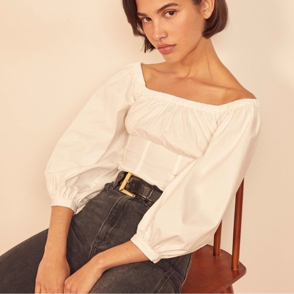 Reformation Off the Shoulder Truffle Top